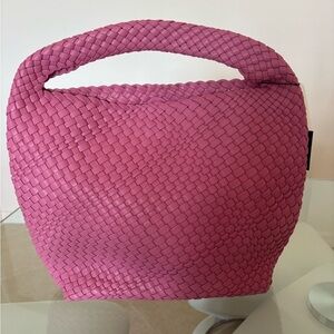 Elegant Pink Woven Handbag